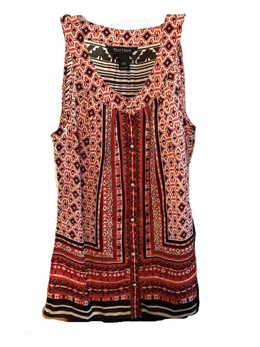 White House Black Market Tank Women's Size XXS Sleeveless Geometric Multicolor